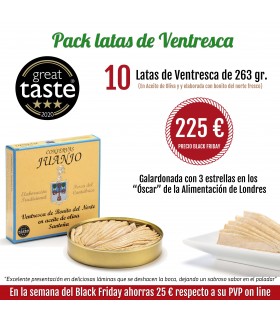 BF 10 Latas Ventresca de Bonito del Norte en Aceite de Oliva Lata 280 gramos