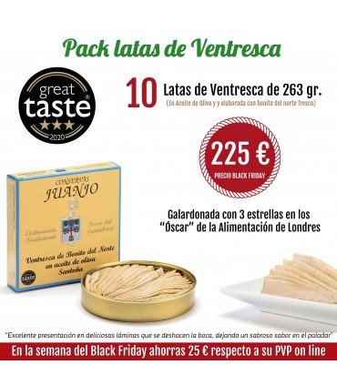 BF 10 Latas Ventresca de Bonito del Norte en Aceite de Oliva Lata 280 gramos