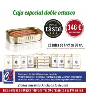 BF: 12 Latas de Anchoa del Cantábrico en Aceite de Oliva Lata 85 gramos